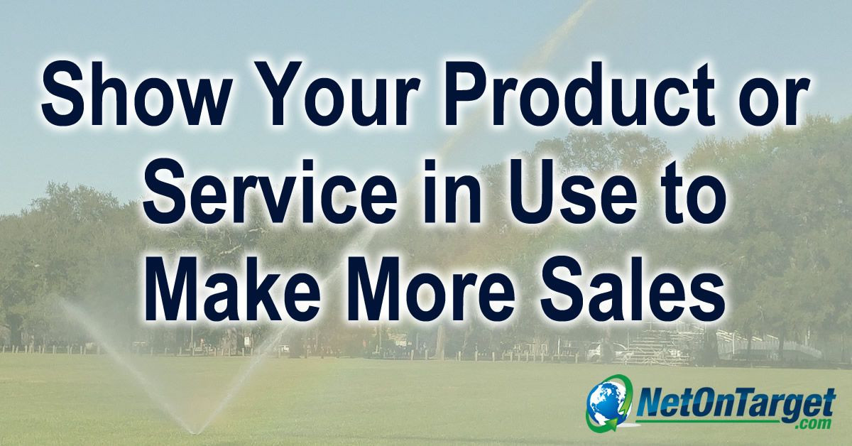 Add images showing your product or service in use to make more sales Image